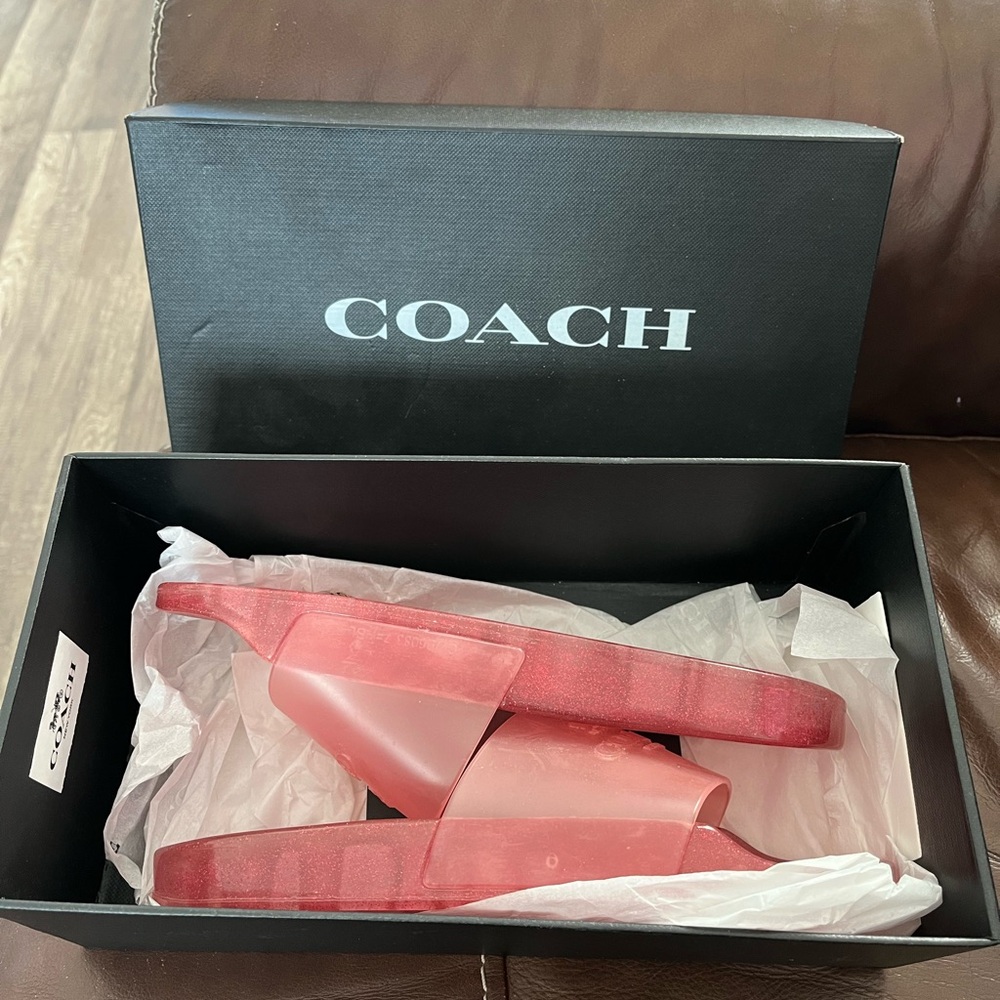 Coach pink ulyssa rubber slides - Picture 2 of 6